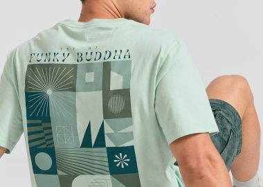 Organic cotton relaxed t-shirt με abstract τύπωμα - FUNKY BUDDHA - 