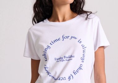 Organic cotton t-shirt με embossed τύπωμα - FUNKY BUDDHA - 