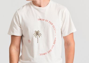 Organic cotton t-shirt με text artwork τύπωμα - FUNKY BUDDHA - 