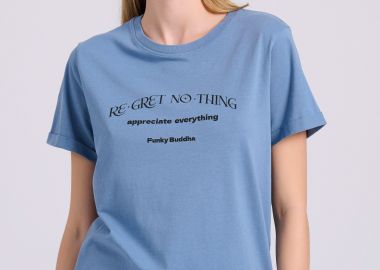 Organic cotton t-shirt με τύπωμα στη πλάτη - FUNKY BUDDHA - 