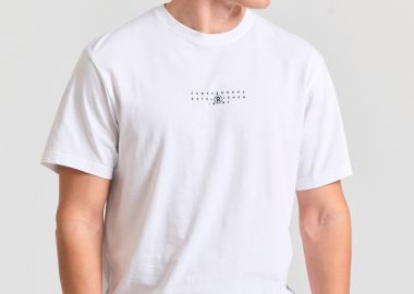 Organic cotton t-shirt με vintage φλοράλ τύπωμα - FUNKY BUDDHA - 