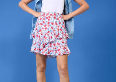 Orsay γυναικεία mini φούστα με all-over floral print και βολάν - 722275-001000 Λευκό - ORSAY - 
