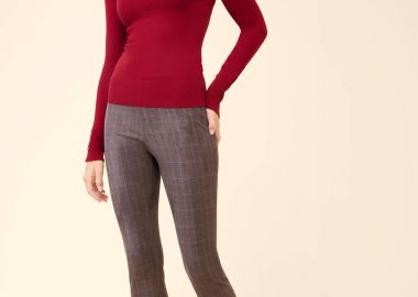 Orsay γυναικείο παντελόνι με καρό σχέδιο Slim Fit - 350169-526000 Μπλε Σκούρο - ORSAY - 