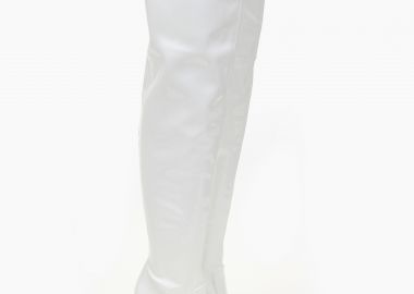 Over the knee μπότες λουστρίνι με τακούνι stilleto - Λευκό - Issue - 
