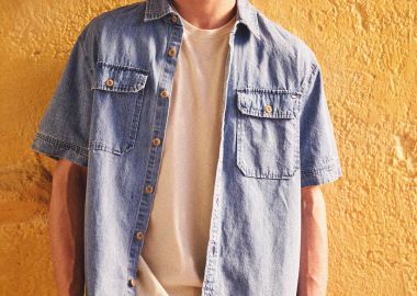 Overshirt denim πουκάμισο με τσέπες στο στήθος - FUNKY BUDDHA - 