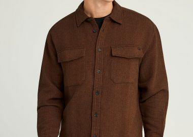 Overshirt πουκάμισο με herringbone pattern - FUNKY BUDDHA - 