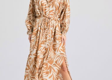 Oversized εμπριμέ μίντι φόρεμα από βισκόζη - FUNKY BUDDHA - 