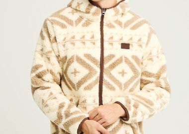 Oversized fleece ζακέτα φούτερ και τσέπες με φερμουάρ - FUNKY BUDDHA - 