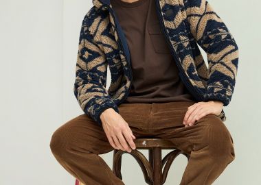 Oversized fleece ζακέτα φούτερ και τσέπες με φερμουάρ - FUNKY BUDDHA - 