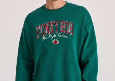 Oversized φούτερ με Funky Buddha κέντημα - FUNKY BUDDHA - 