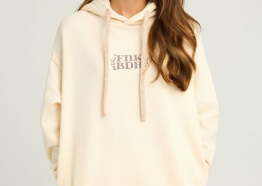 Oversized φούτερ με τύπωμα στην πλάτη - FUNKY BUDDHA - 