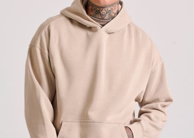 Oversized garment dyed φούτερ με κουκούλα - FUNKY BUDDHA - 