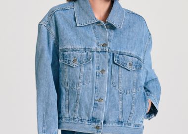 Oversized γυναικείο τζιν μπουφάν - FUNKY BUDDHA - 