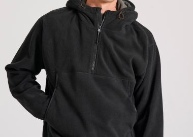 Oversized half-zip fleece φούτερ με ρυθμιζόμενο κορδόνι - FUNKY BUDDHA - 