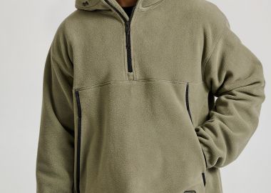 Oversized half-zip φούτερ με ρυθμιζόμενο κορδόνι - FUNKY BUDDHA - 