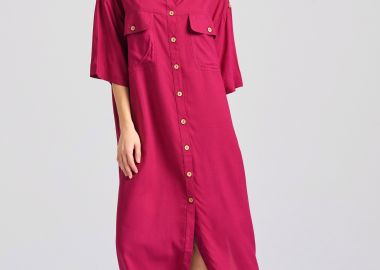 Oversized μάξι σεμιζιέ φόρεμα σε boho look - FUNKY BUDDHA - 