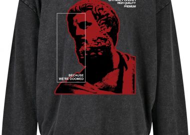 Oversized Premium Hoodie Ancient Greece Art Pop Culture Black - Pop Culture - 
