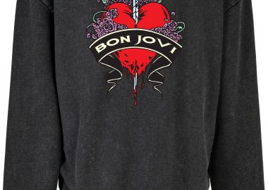 Oversized Premium Hoodie Bon Jovi Art1 Rock Avenue Black - Rock Avenue - 