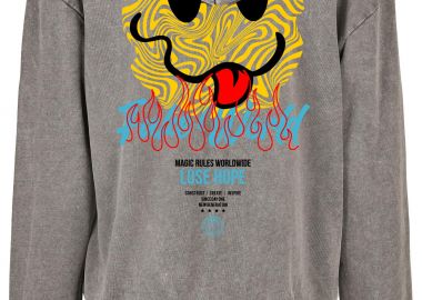 Oversized Premium Hoodie Fake World Pop Culture Asphalt - Pop Culture - 
