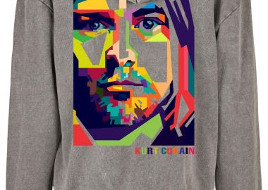 Oversized Premium Hoodie K Cobain Art1 Rock Avenue Asphalt - Rock Avenue - 