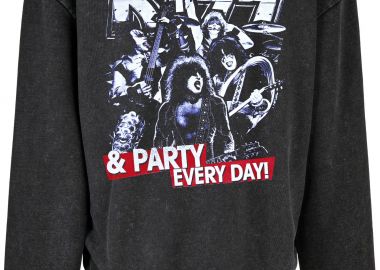 Oversized Premium Hoodie Kiss Rock Avenue Black - Rock Avenue - 