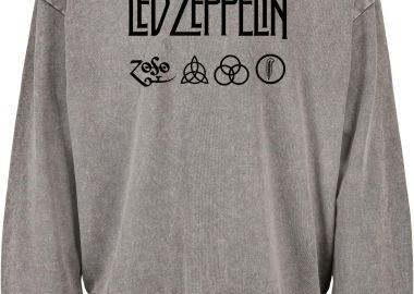 Oversized Premium Hoodie Led Zeppelin Logo Art Rock Avenue Asphalt - Rock Avenue - 
