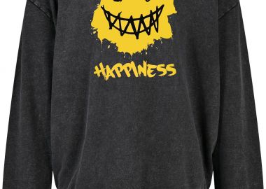 Oversized Premium Hoodie Smiley Face Pop Culture Black - Pop Culture - 