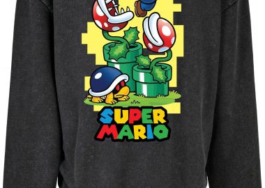 Oversized Premium Hoodie Super Mario Pop Culture Black - Pop Culture - 