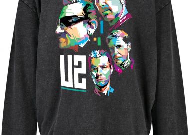 Oversized Premium Hoodie U2 Art1 Rock Avenue Black - Rock Avenue - 
