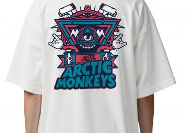 Oversized T-Shirt Arctic Monkeys Art1 Rock Avenue White - Rock Avenue - 