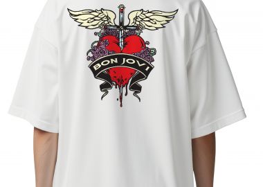 Oversized T-Shirt Bon Jovi Art1 Rock Avenue White - Rock Avenue - 