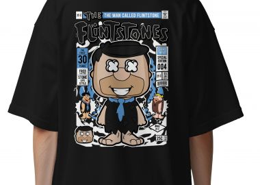 Oversized T-Shirt Fred Flinstones Pop Culture Black - Pop Culture - 