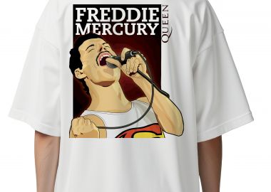 Oversized T-Shirt Freedie Mercury 1 Rock Avenue White - Rock Avenue - 