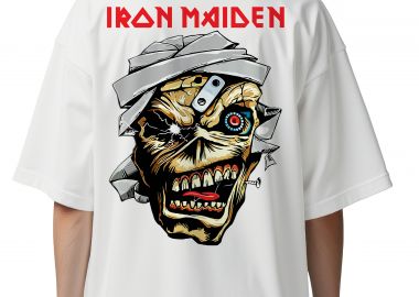 Oversized T-Shirt Iron Maiden Eddie Metal1 Rock Avenue White - Rock Avenue - 