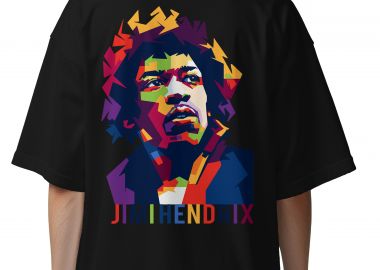 Oversized T-Shirt J Hendrix Art1 Rock Avenue Black - Rock Avenue - 