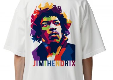 Oversized T-Shirt J Hendrix Art1 Rock Avenue White - Rock Avenue - 