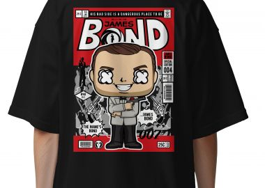 Oversized T-Shirt James Bond Pop Culture Black - Pop Culture - 