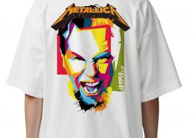 Oversized T-Shirt James Hetfield 1 Rock Avenue White - Rock Avenue - 
