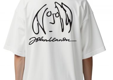 Oversized T-Shirt John Lennon Face Art Rock Avenue White - Rock Avenue - 