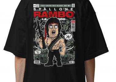 Oversized T-Shirt John Rambo Pop Culture Black - Pop Culture - 