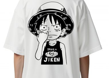 Oversized T-Shirt Kid Luffy One Piece Pop Culture White - Pop Culture - 