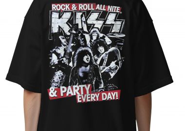 Oversized T-Shirt Kiss Rock Avenue Black - Rock Avenue - 