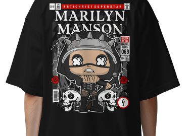 Oversized T-Shirt Marilyn Manson Pop Culture Black - Pop Culture - 