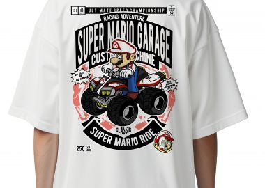Oversized T-Shirt Mario Ride Pop Culture White - Pop Culture - 