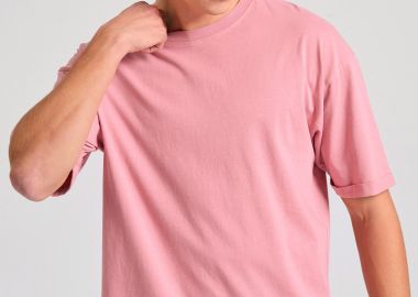 Oversized t-shirt με δίπλωμα στο μανίκι - FUNKY BUDDHA - 