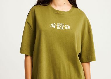 Οversized t-shirt με τύπωμα “Respect Nature” - FUNKY BUDDHA - 