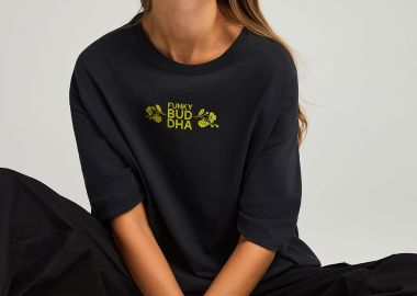 Οversized t-shirt με τύπωμα “Respect Nature” - FUNKY BUDDHA - 