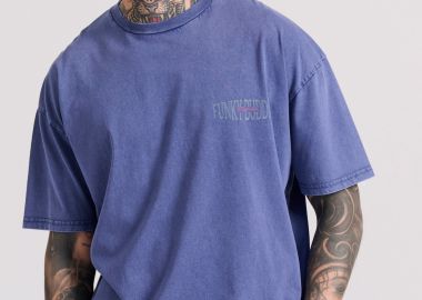 Oversized t-shirt με vintage τύπωμα στην πλάτη - FUNKY BUDDHA - 