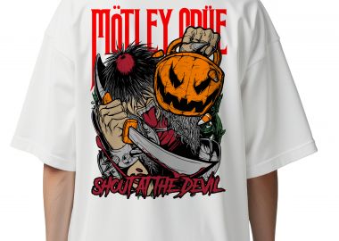 Oversized T-Shirt Motley Crue Art1 Rock Avenue White - Rock Avenue - 