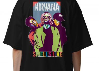 Oversized T-Shirt Nirvana Art1 Rock Avenue Black - Rock Avenue - 
